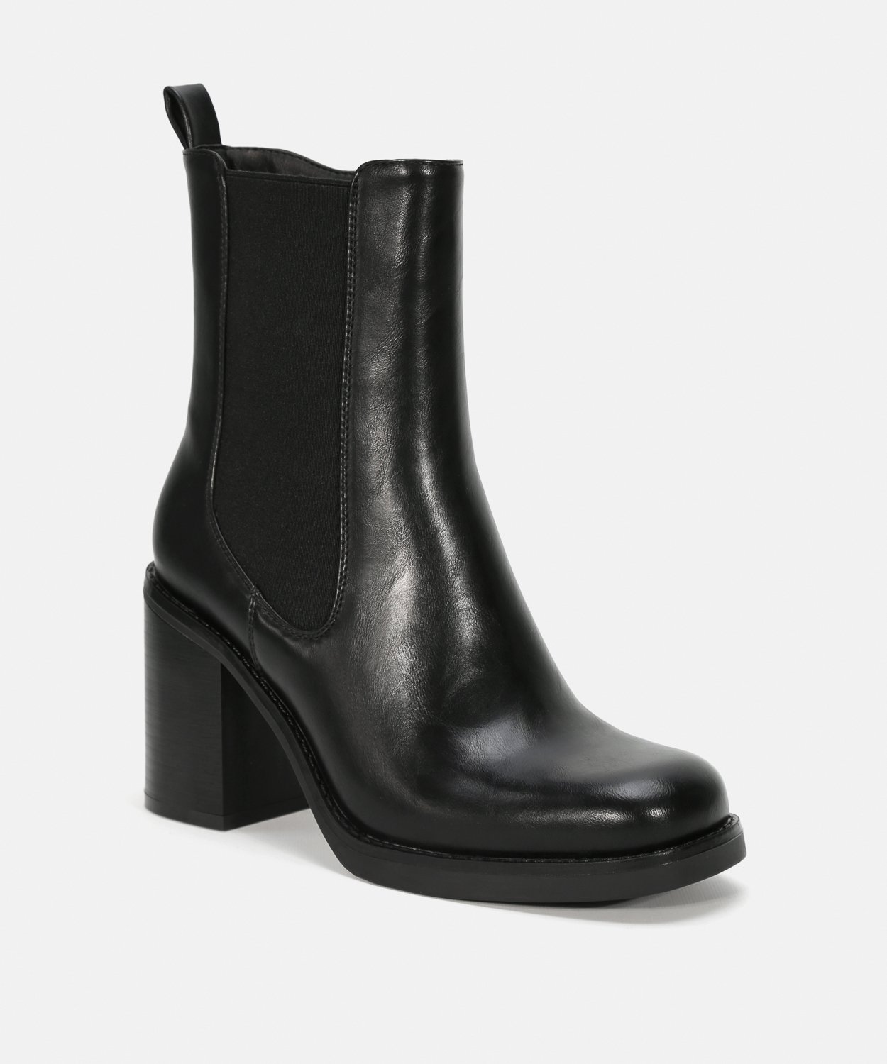 Botines negros tac&oacute;n chelsea image number null